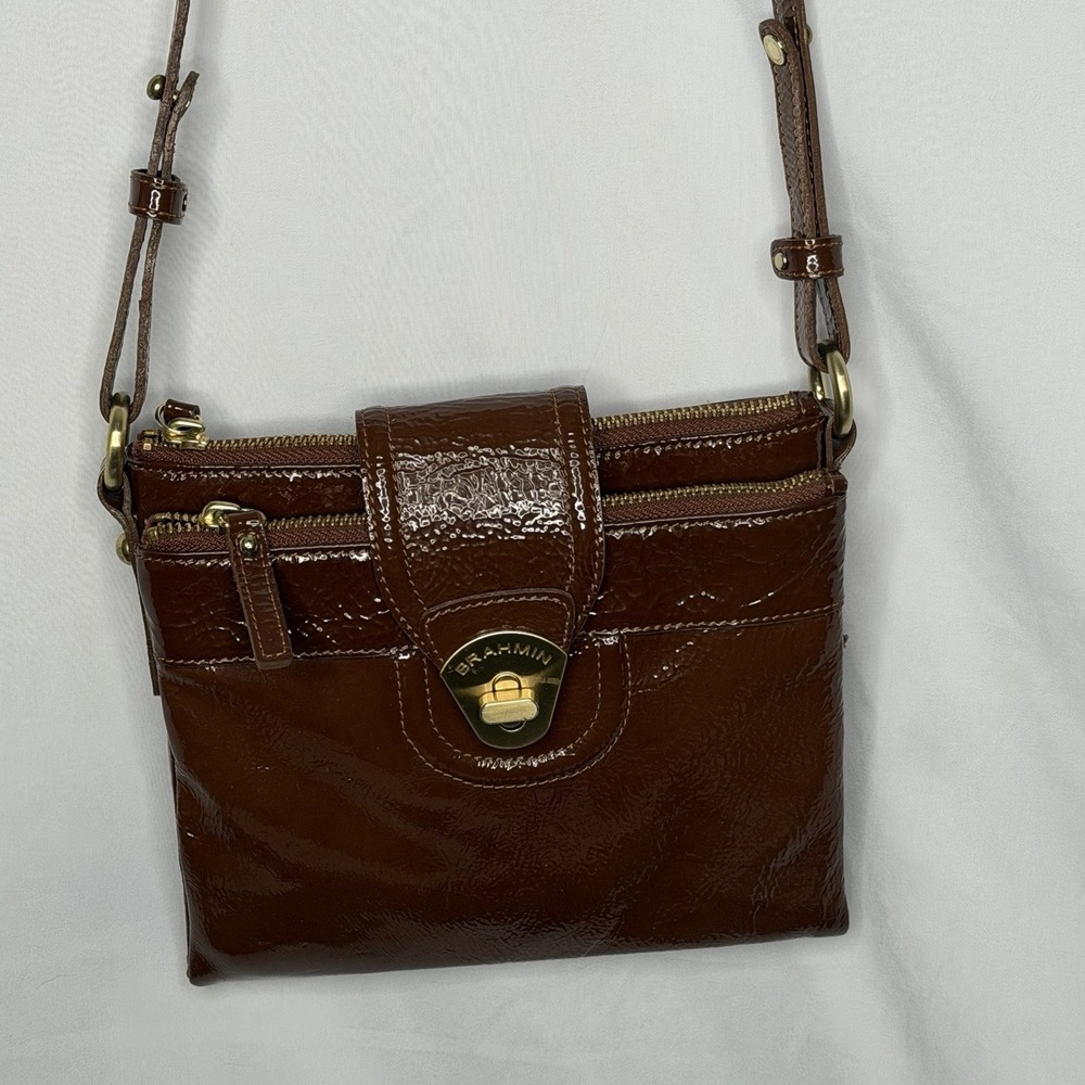 BRAHMIN Leather CROSSBODY HANDBAG‎ W/ Built in WALLET